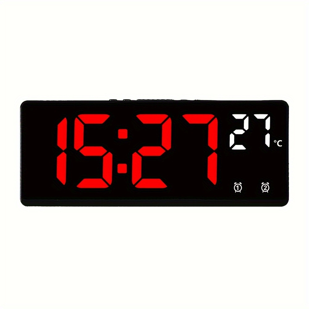 1pc Reloj Despertador Digital Control Voz Plástico Temperatura Fecha Doble  Alarma Modo Nocturno 5 Niveles Brillo Snooze Reloj Mesa 12/24h Función  Anti-interferencia Reloj Led Electrónico - Batería No Incluida - Hogar  Cocina 