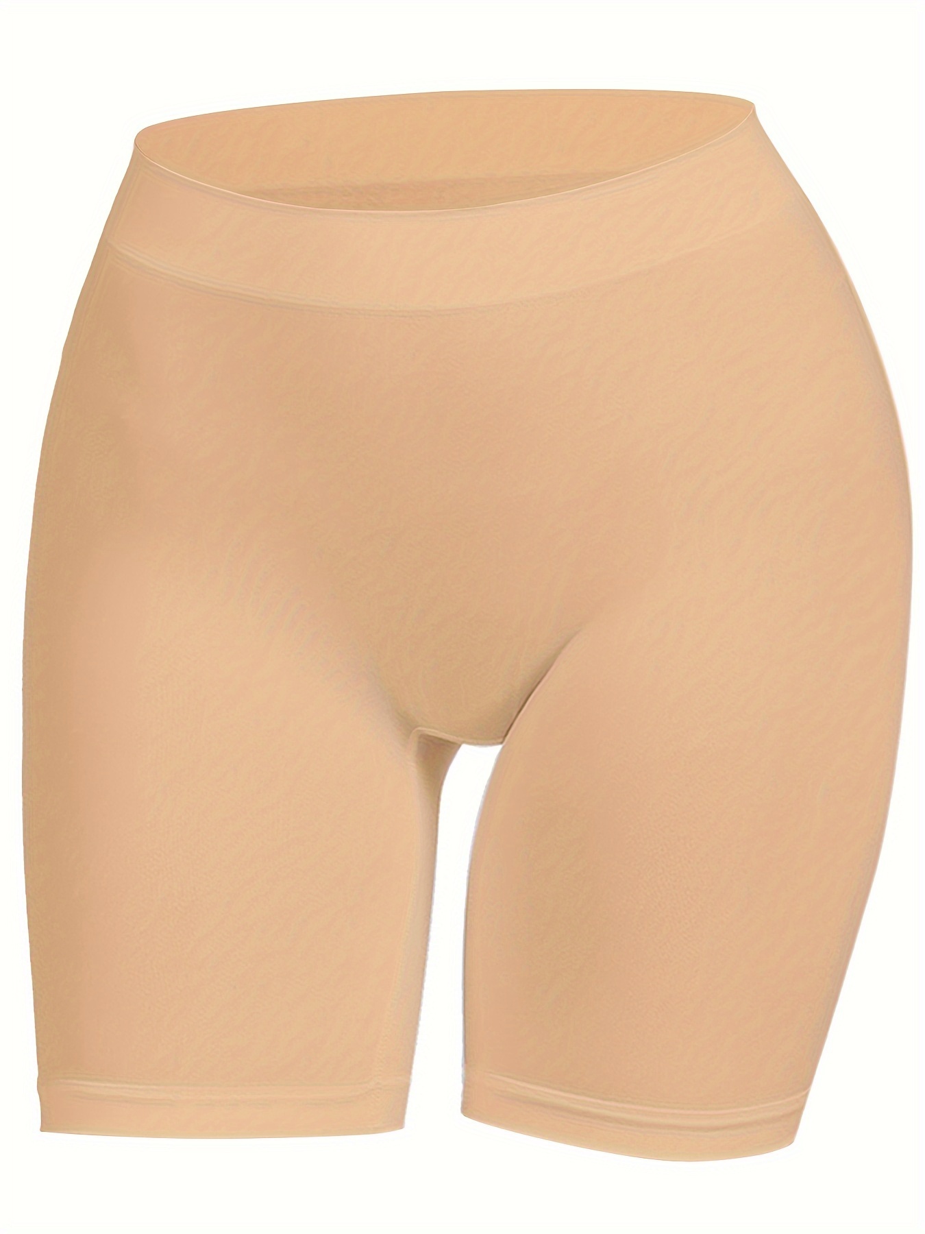 Plus Size Sexy Shapewear Bottoms, Women's Plus Solid Seamless Tummy Control Shapewear Shorts