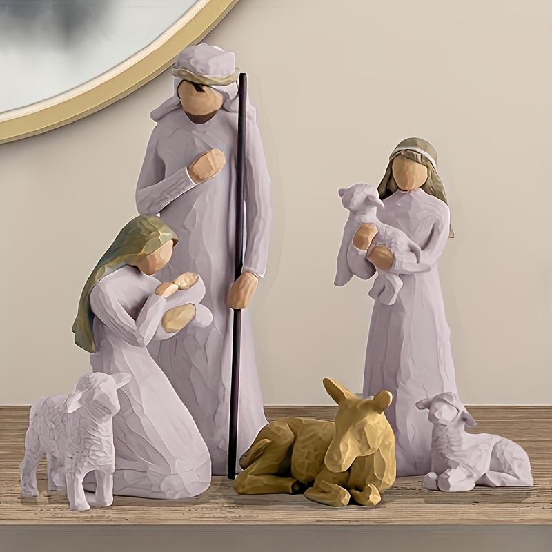 Ancienne Figurine Sage De Scène De La Nativité De Noël Image stock