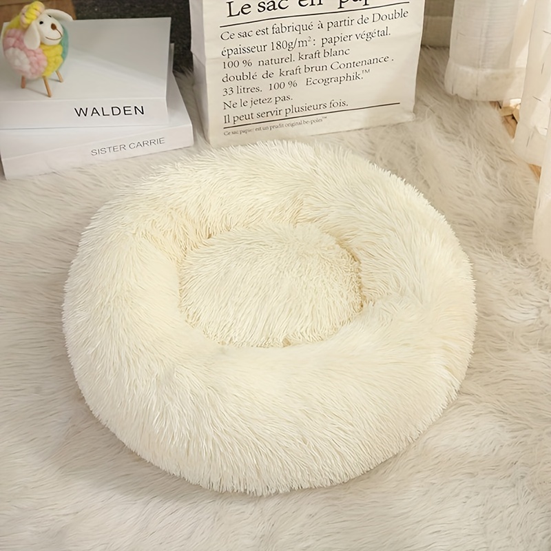 Washable Indoor Cat Bed Soft Plush Pet Mat Waterproof Bottom