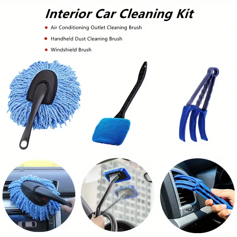 Interior Car Cleaning Kit Car Windshield Brush Handheld Car - Temu Bahrain