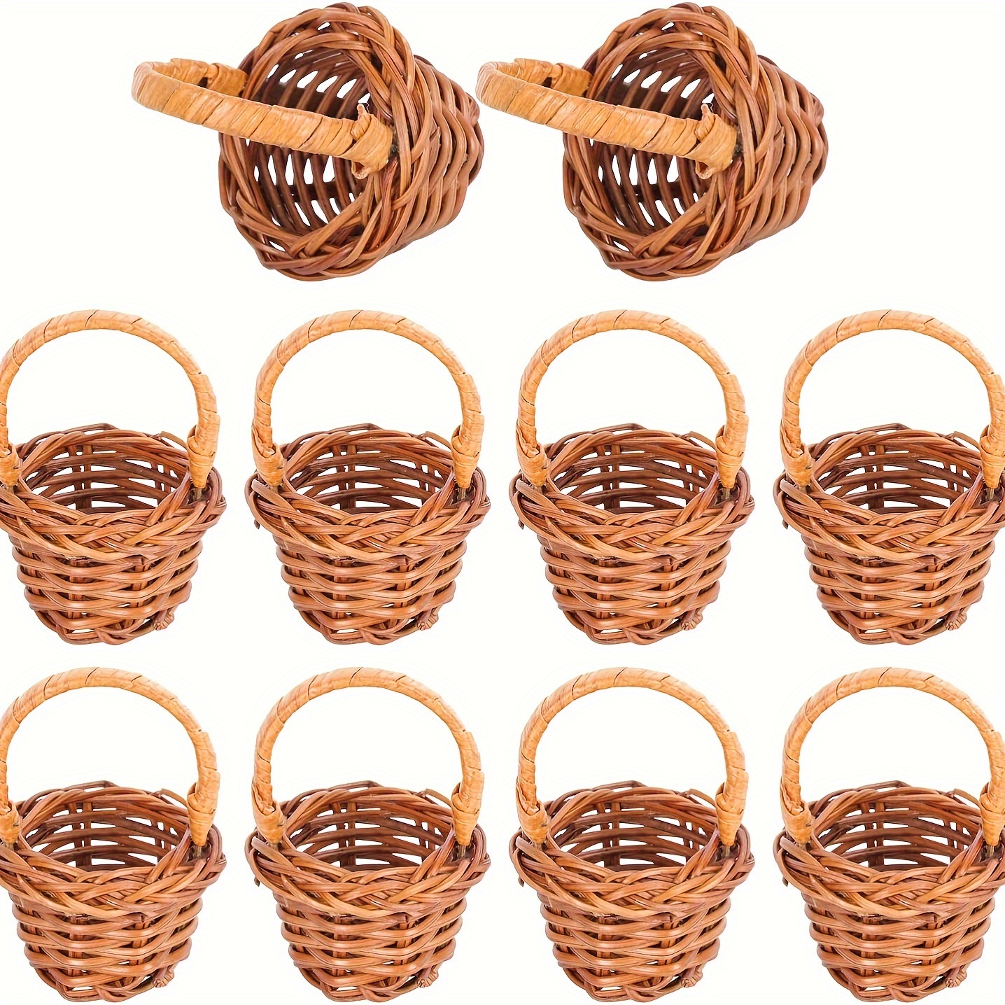 Basket Mini Baskets Picnic Tiny Woven Easter Model Miniature House Ornament  Rattan Storage Table Kids Favor Party Bamboo