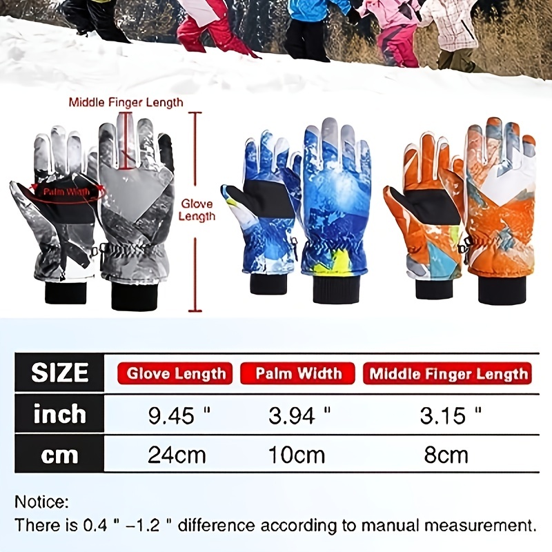 Children's Waterproof Gloves, Winter Warm Keeping Gloves For Boys & Girls, Sports Gloves For Riding & Skiing, Suitable For 8-14 Years Old Kids