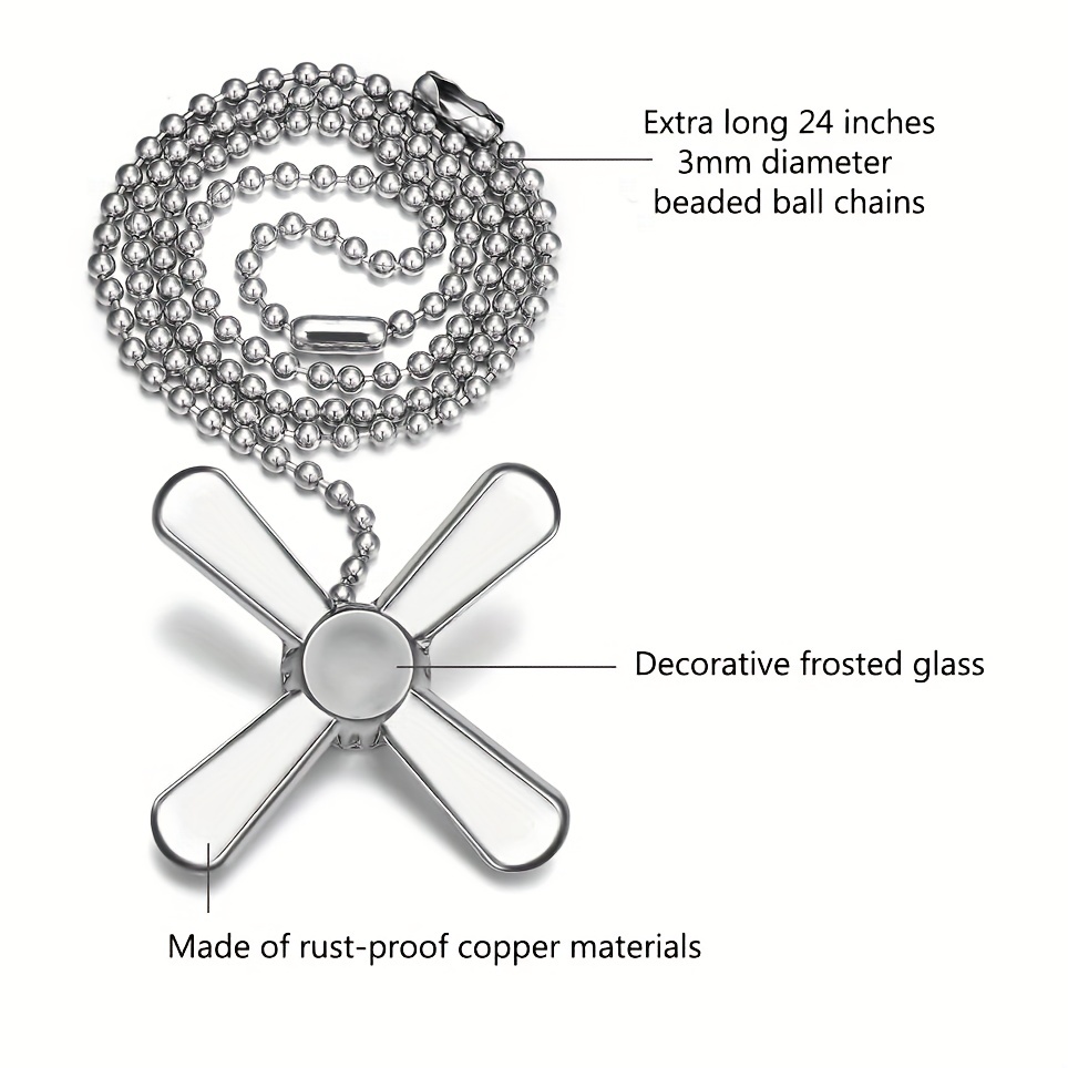 Ceiling Fan Pull Chain Extra Long Decorative Frosted Glass - Temu