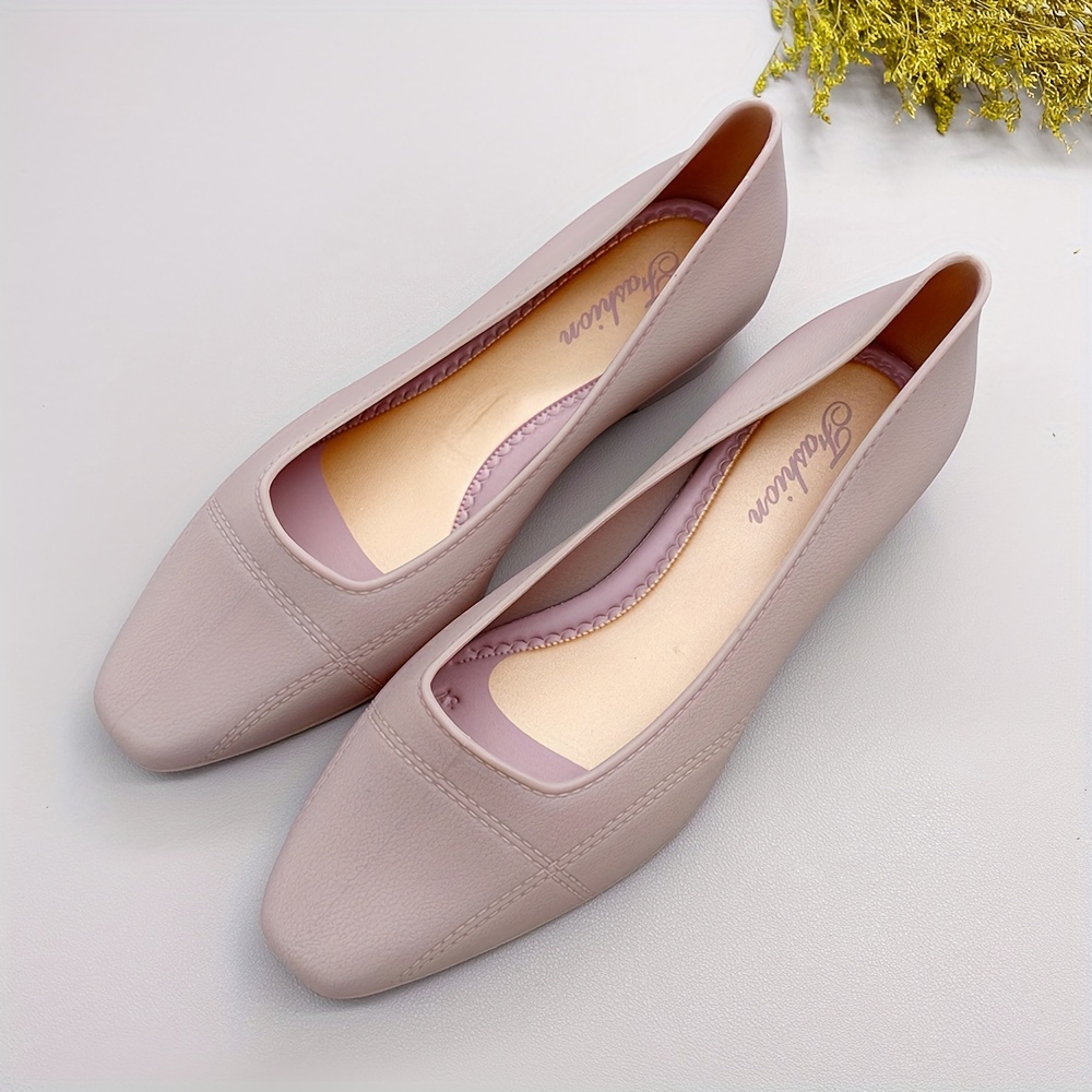 Women's Flat Jelly Shoes Pointed Toe Pvc Slip Shoes Fashion - Temu