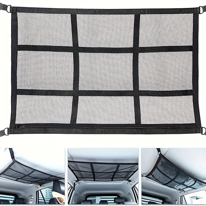 Car Ceiling Cargo Net Pocket Adjustable Cross Strap - Temu Canada