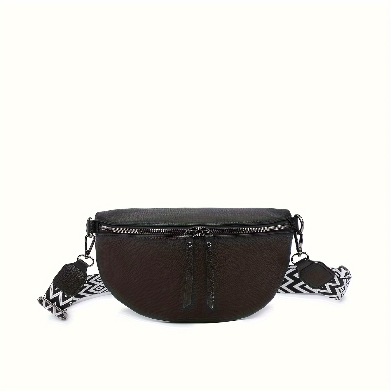 

Minimalist Waist Bag, Trendy Pu Leather Chest Bag, Wide Strap Fanny Pack For Outdoor Sport
