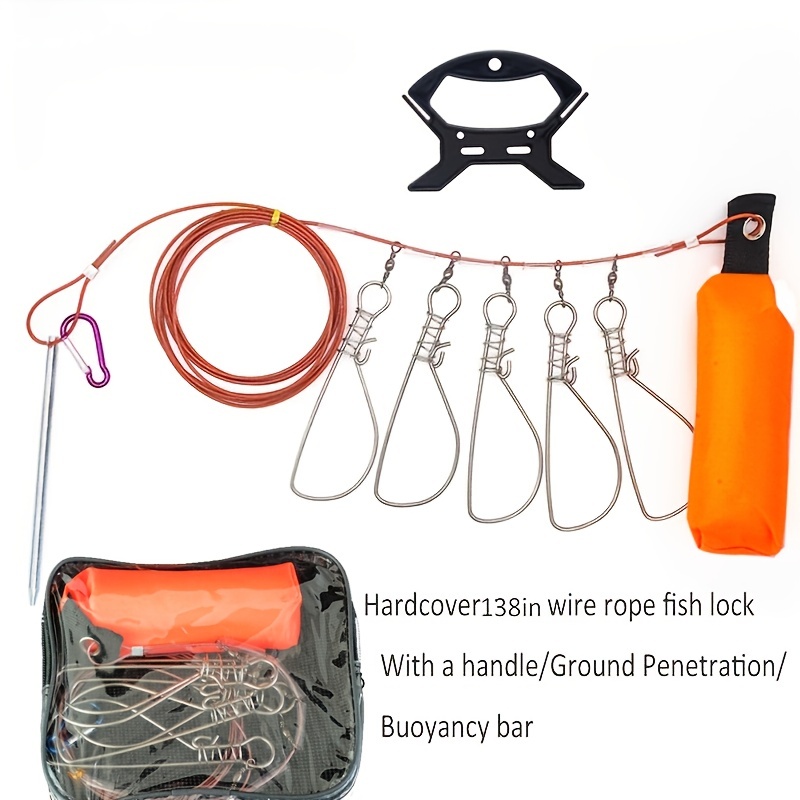 Stainless Steel Fish Stringer 10 Clips Securely Hold Live - Temu