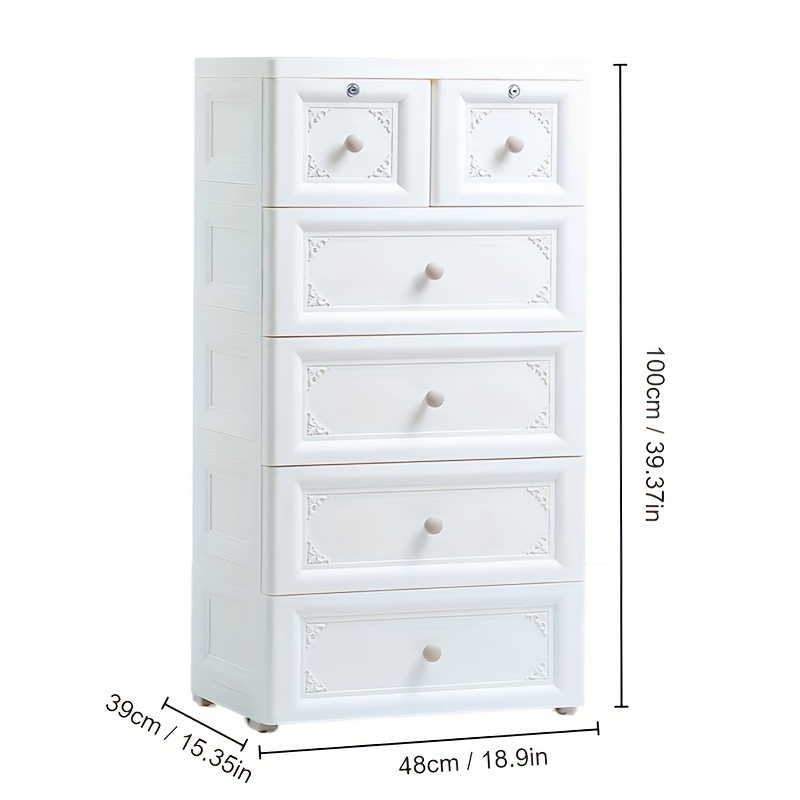 2/3/4/5 Layer Drawer Storage Cabinet Plastic Storage Cabinet - Temu