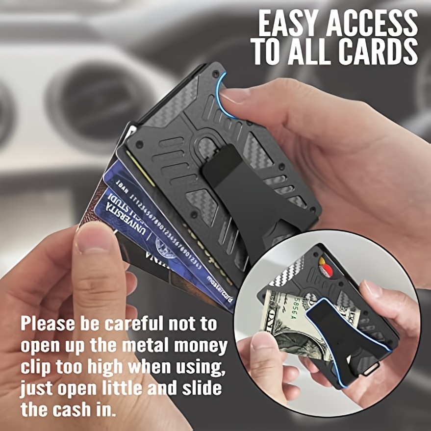 1pc Minimalist Wallet For Men Ultra Slim Credit Card Holder Metal
