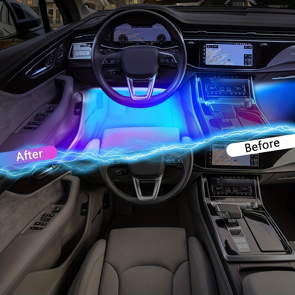 Auto Innenbeleuchtung, Winzwon Auto Interieur Led Auto Innenleuchte, Auto  Led Lichtstreifen, 48LED Multicolor Auto Atmosphäre Lichter mit  App-Steuerung und USB Por