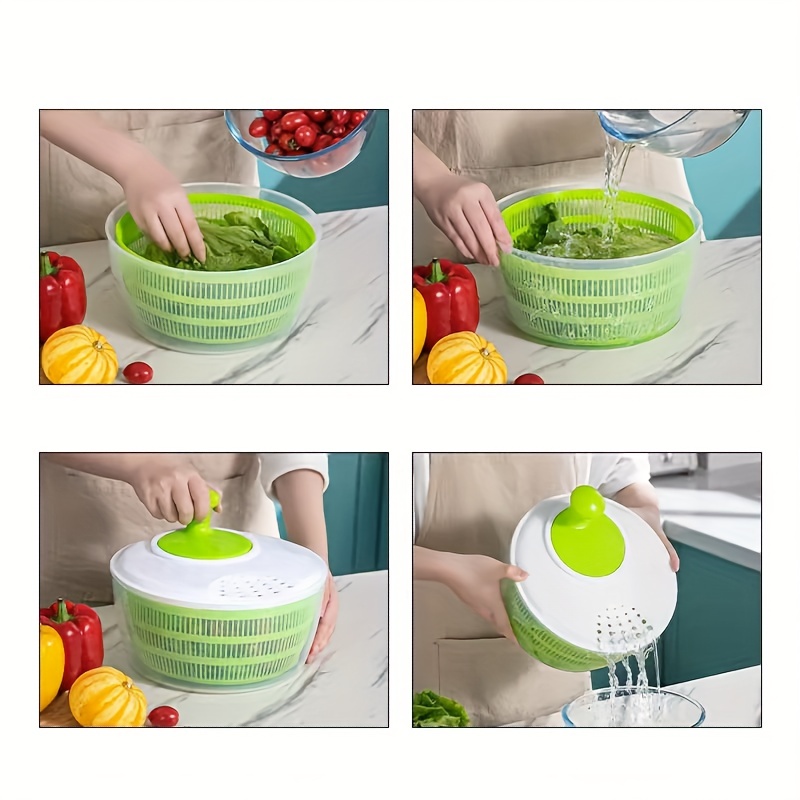 Kitchen Salad Spinner With Bowl, Plastic Vegetable Salad Spinning Dryer  With Safe Rotary Handle, Manual Vegetable Washer Dryer, Fruit Drain Basket,  Fruit Spinning Dehydrator, Lettuce Spinner, Strainer Basket, Kitchen  Supplies, Kitchen Gadgets 