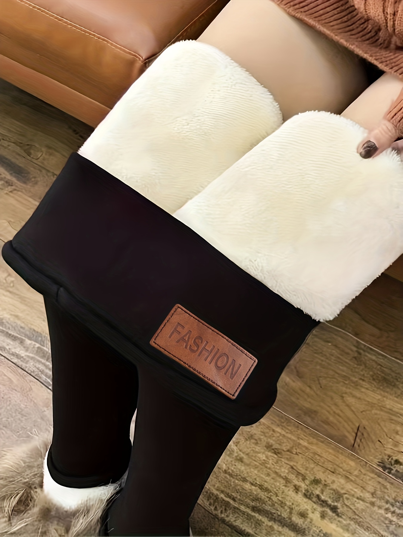 Thicken Cashmere Lamb Leggings For Women Slim Fit Winter FLeece Warm Pants  Embroidery High Waist Elastic Leggings Casual Trouser, Beyondshoping