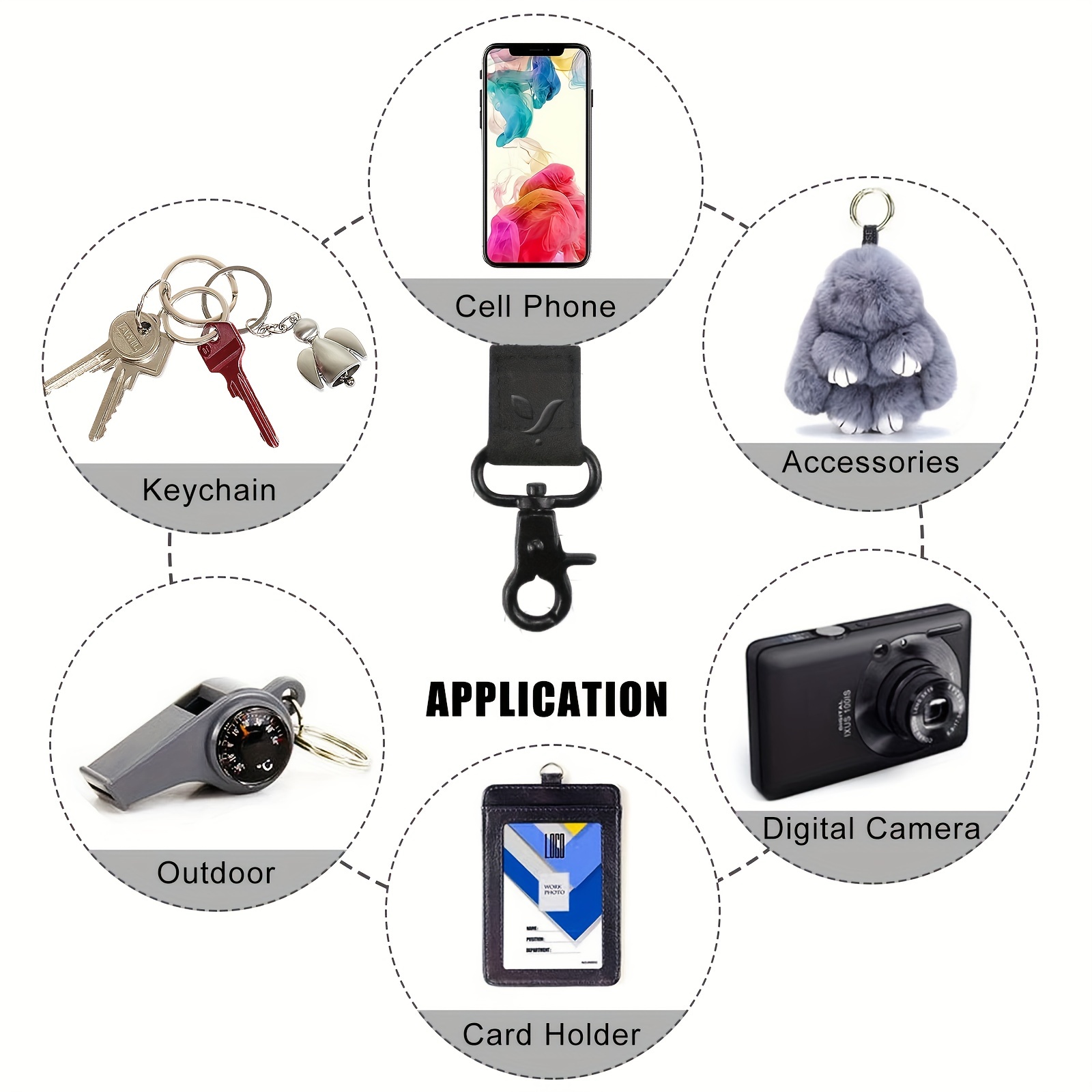 Cute Wrist Lanyard for Keys, Keychain, Wallet, Id Holder, Cell Black  Leopard