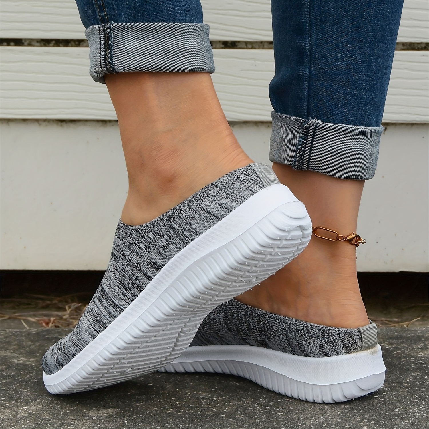 Women's Knitted Sock Shoes Breathable Low Top Slip On Shoes