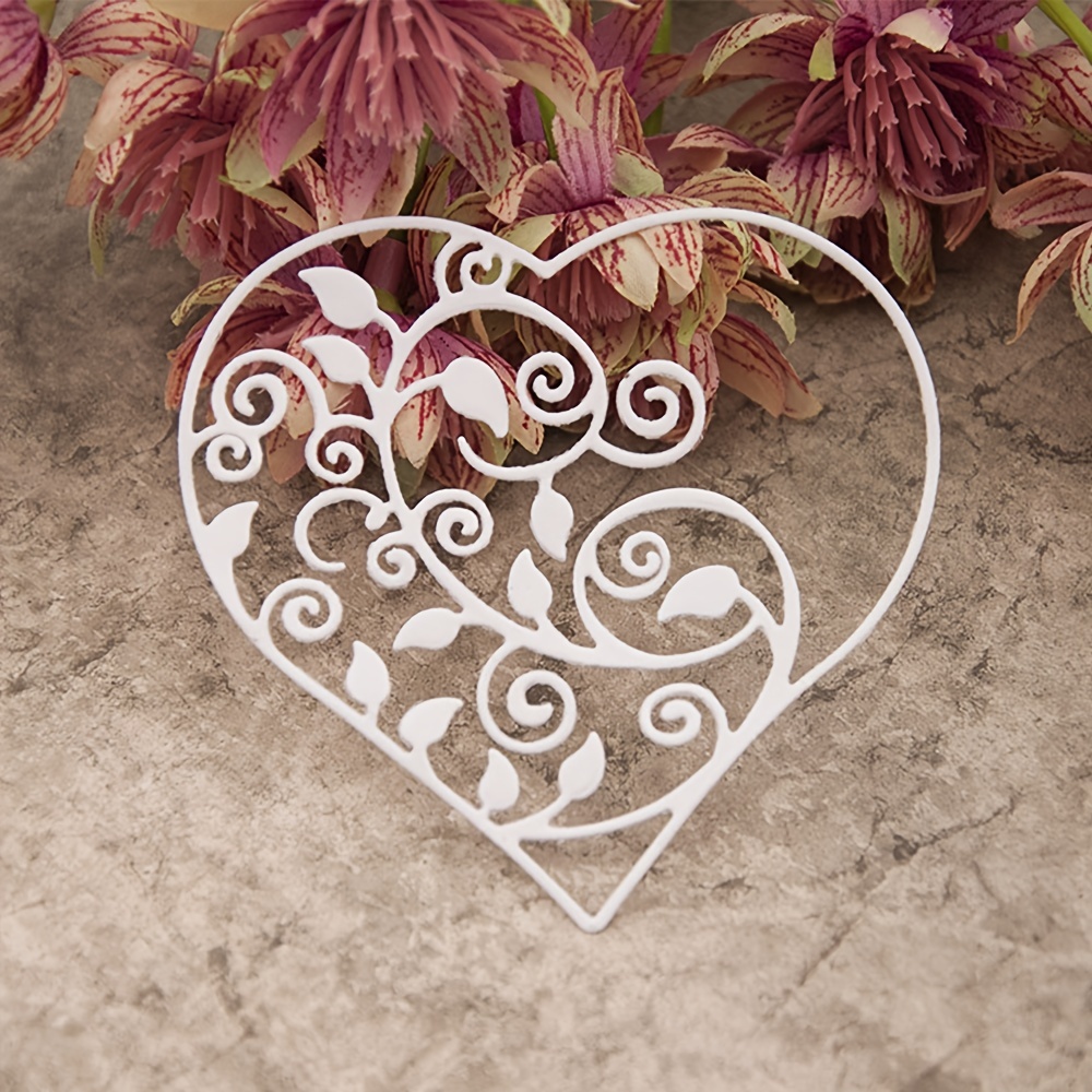 Love Heart Flower Frame Cutting Dies Metal Die Cuts For Diy - Temu