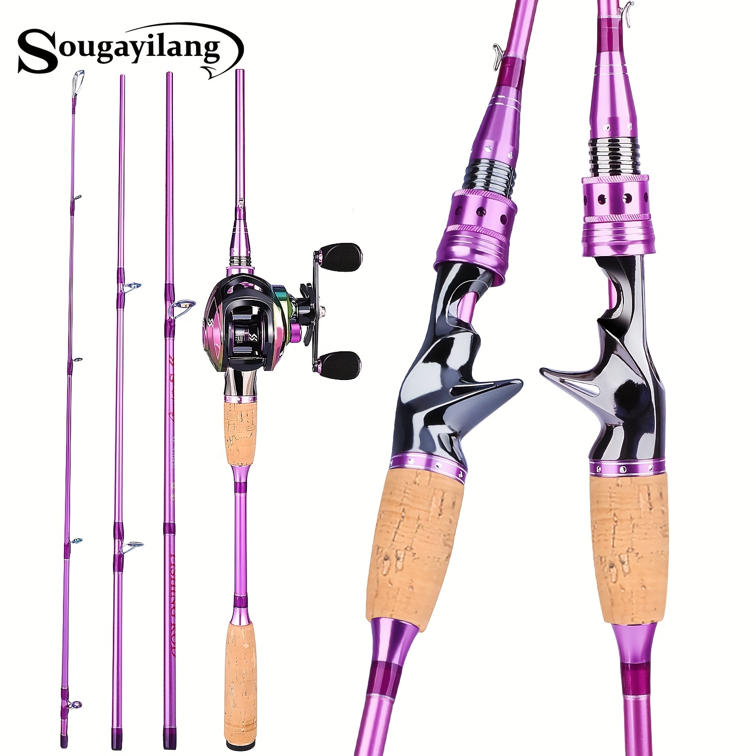 Sougayilang 1 Set Ice Fishing Rod Reel Combo, Including 2 Sections  Lightweight Ice Fishing Rod, 5.2:1 Gear Ratio Fishing Reel With Foldable  Handle