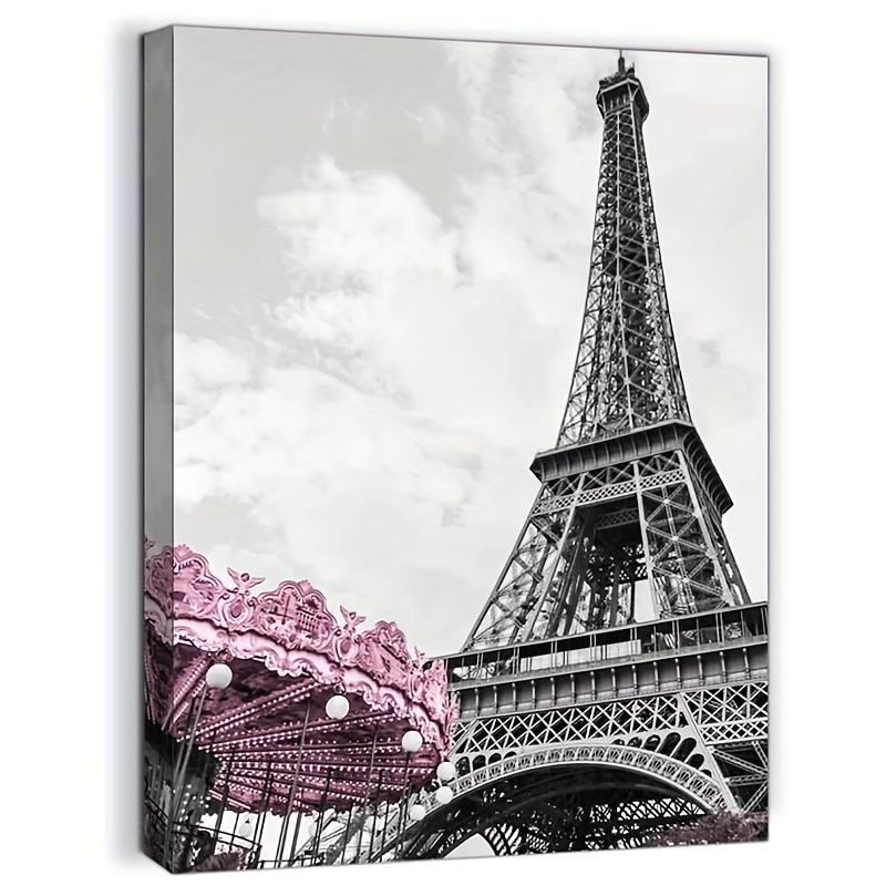 Canvas Poster Modern Art Lightpink Paris Eiffel Tower - Temu United Arab  Emirates