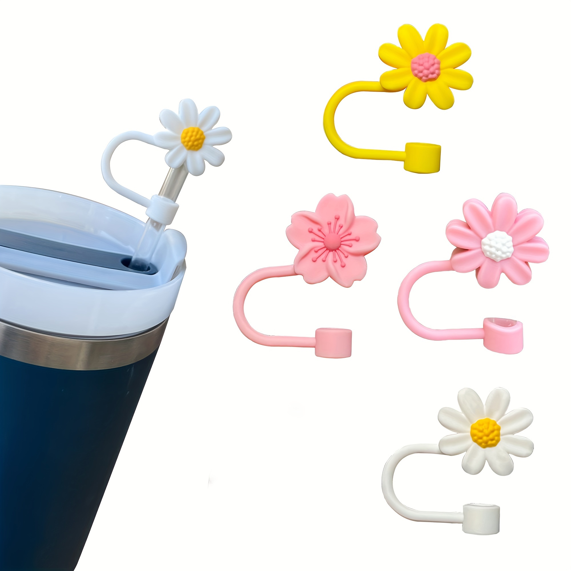 Cartoon Cup Shaped Straw Reusable Dustproof Straw - Temu
