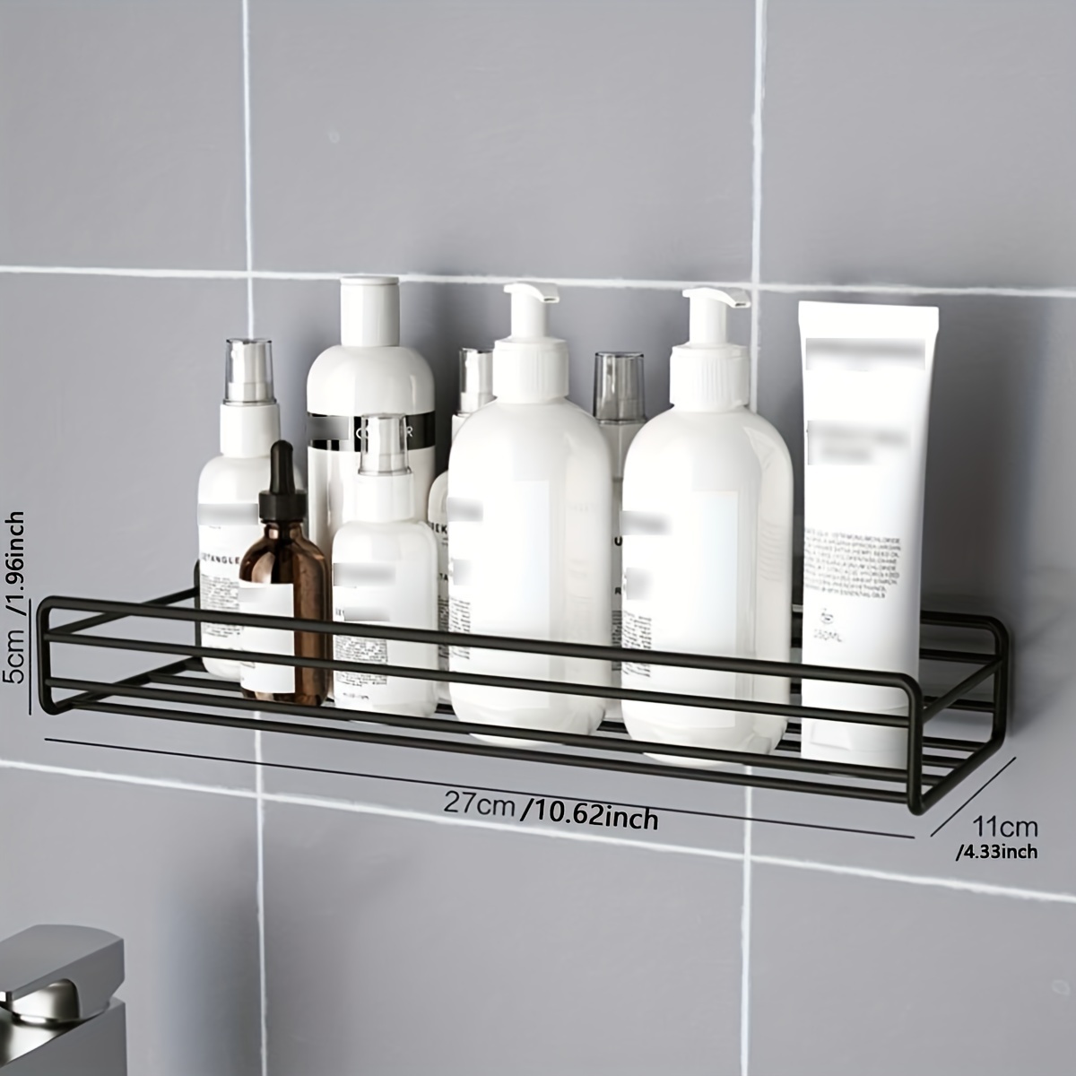 1pc Corner Shower Caddy, Wall Mounted Bathroom Storage Rack, Punch-free  Corner Shower Shelves, Bathroom Hanging Shelf, Bathroom Accessories