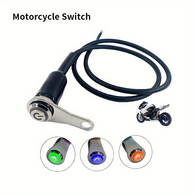 Interrupteur de moto avec bouton-poussoir ON/OFF, 22mm, 12V, pour