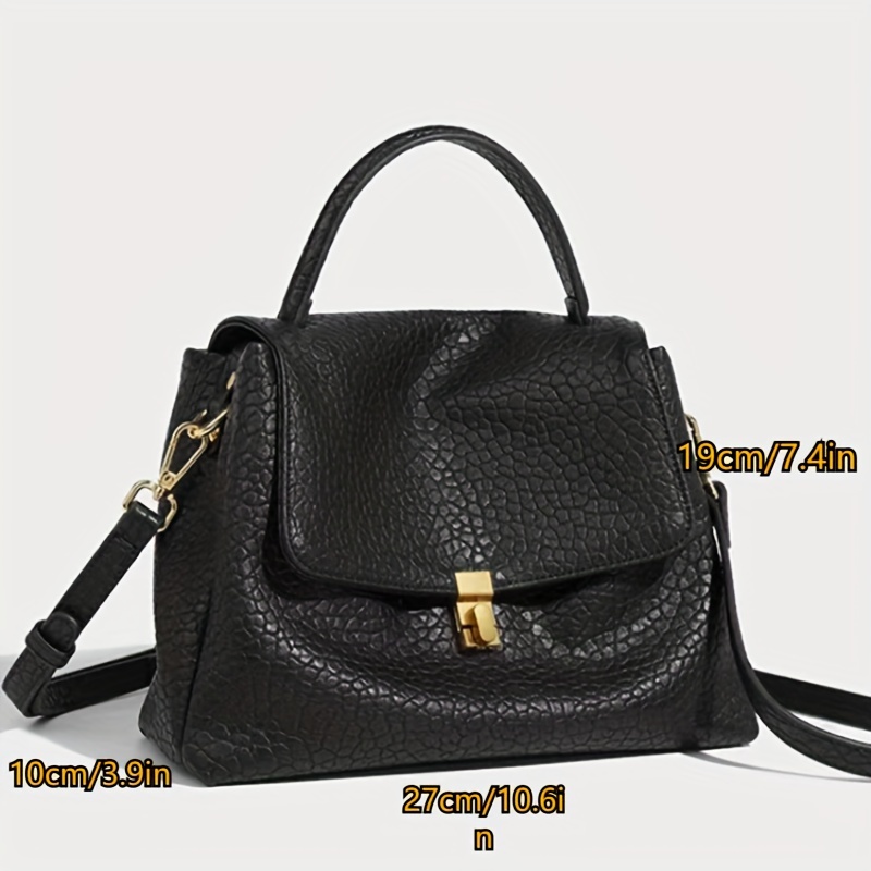 Buy Lychee bags women Pu Black Handbag at