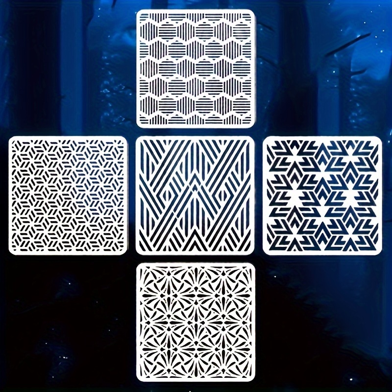 Geometric Pattern Stencils For Painting On Wood Dots Star - Temu