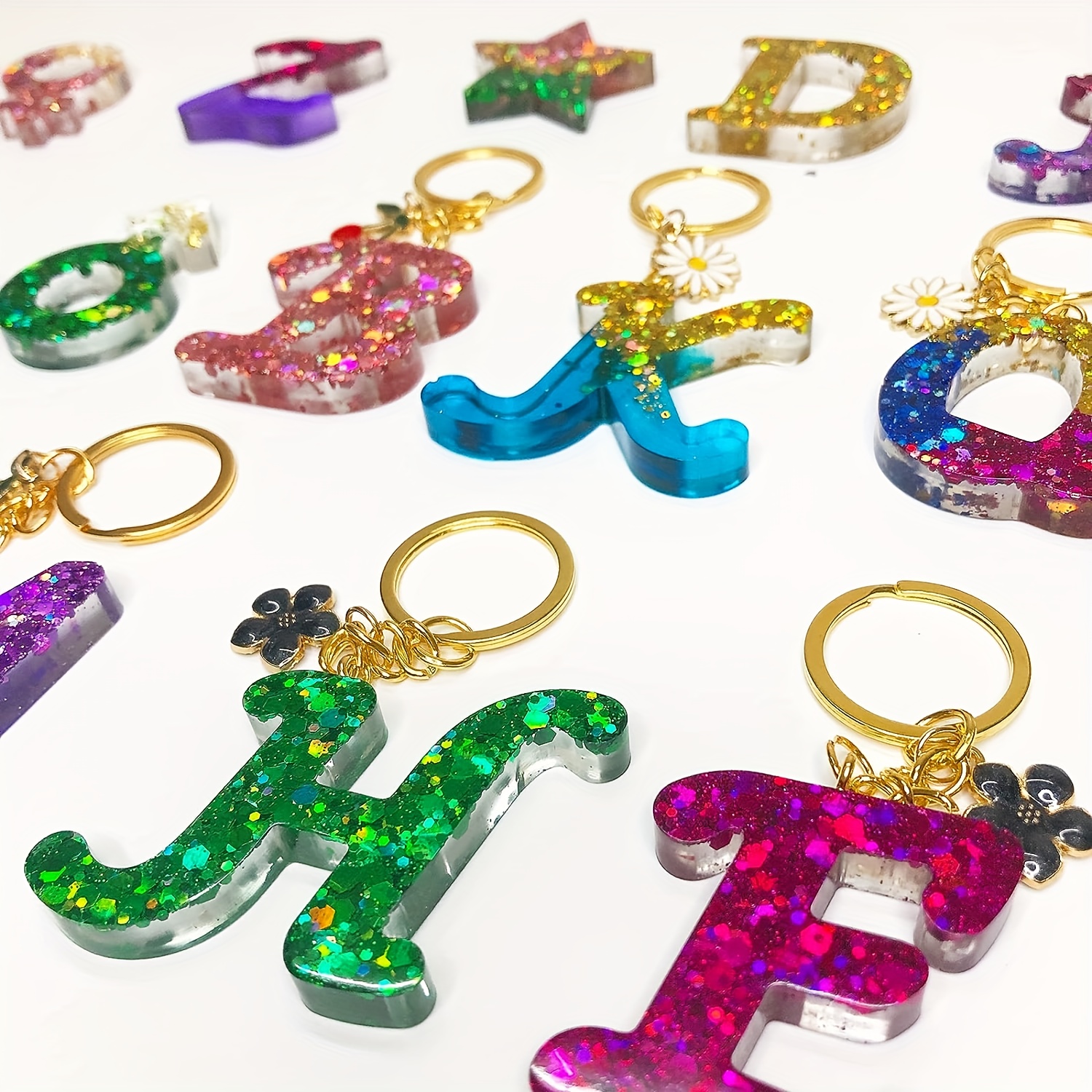 1pc Silicone letter resin mold, reverse number letter jewelry