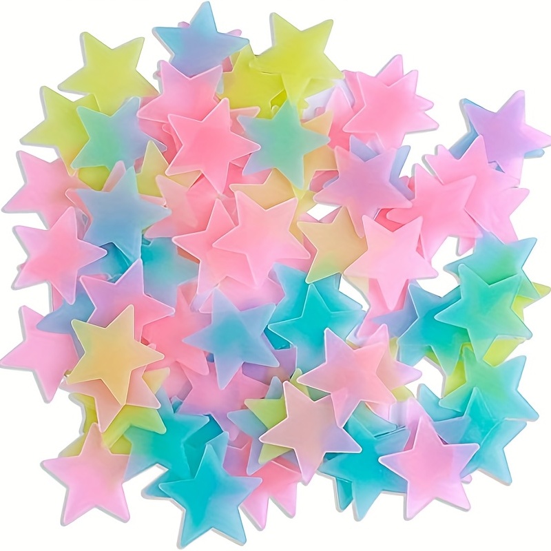Glow in The Dark Stars Stickers for Ceiling, Adhesive 200pcs 3D Glowing  Stars and Moon for Kids Bedroom,Luminous Stars Stickers Create a Realistic