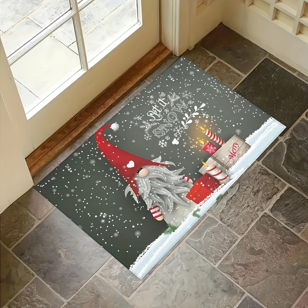  Christmas Decorative Doormat-Let It Snow Winter Snowflake,Non  Slip Indoor/Outdoor/Front Door/Bathroom Entrance Mats Rugs Carpet : Patio,  Lawn & Garden