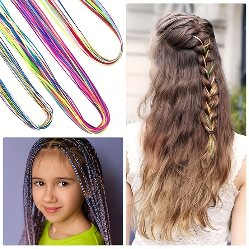 Kids Mixed Color Ribbon Rope Braiding Hair - Temu