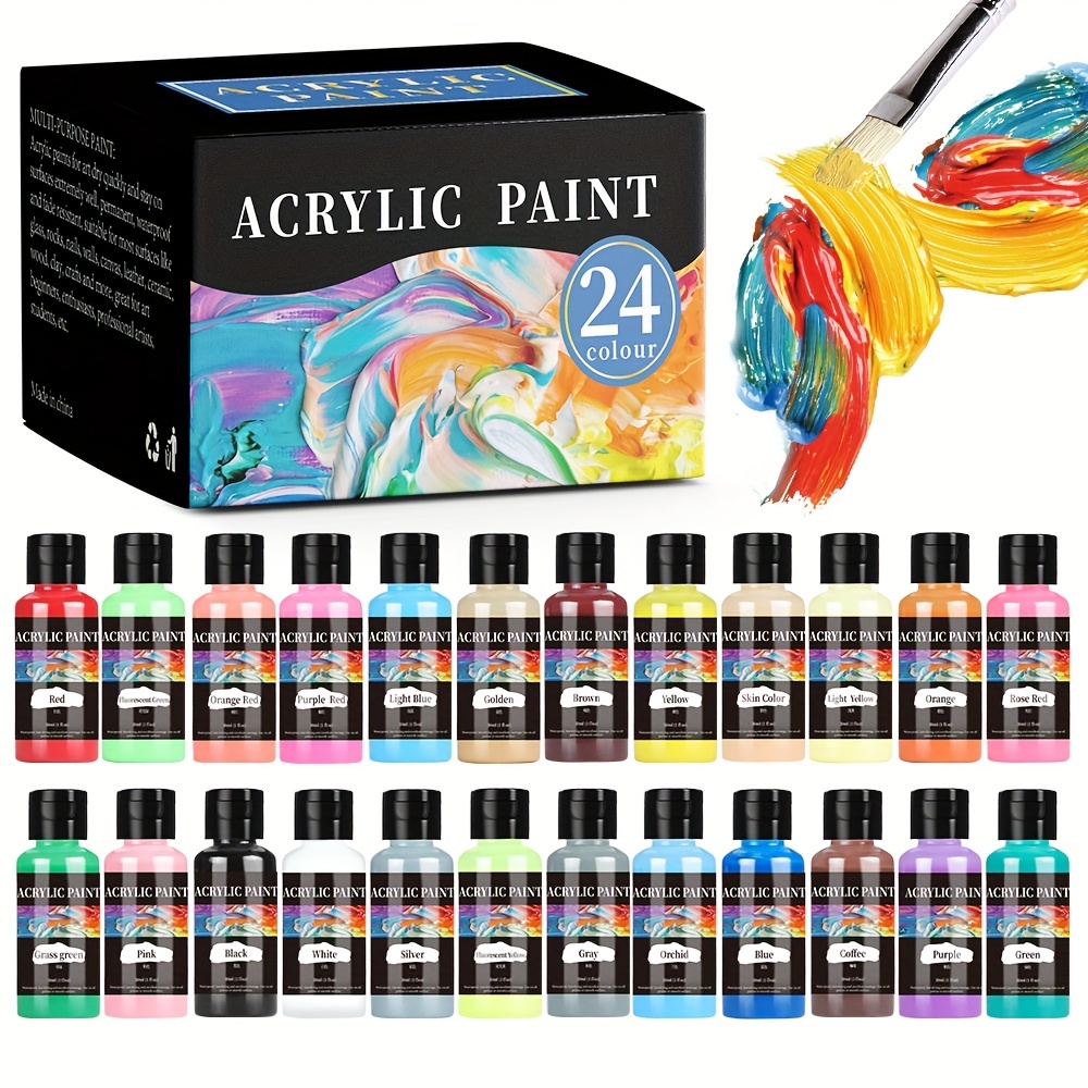 8 Colors Acrylic Paint Set 24 Colors Art Craft Paints Gifts - Temu