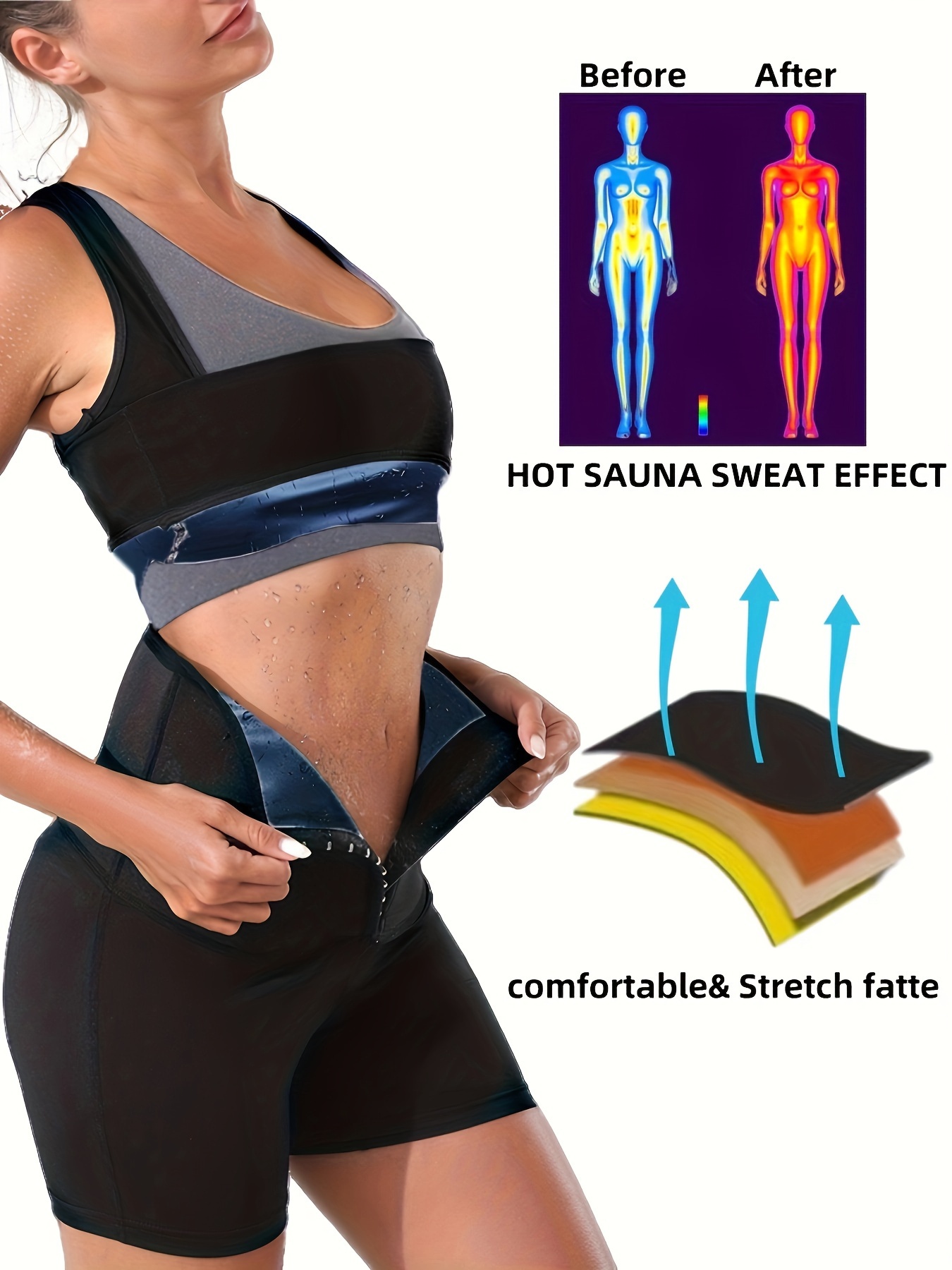 Sleeveless Body Shaper Sauna Sweat Top Fitness Training - Temu