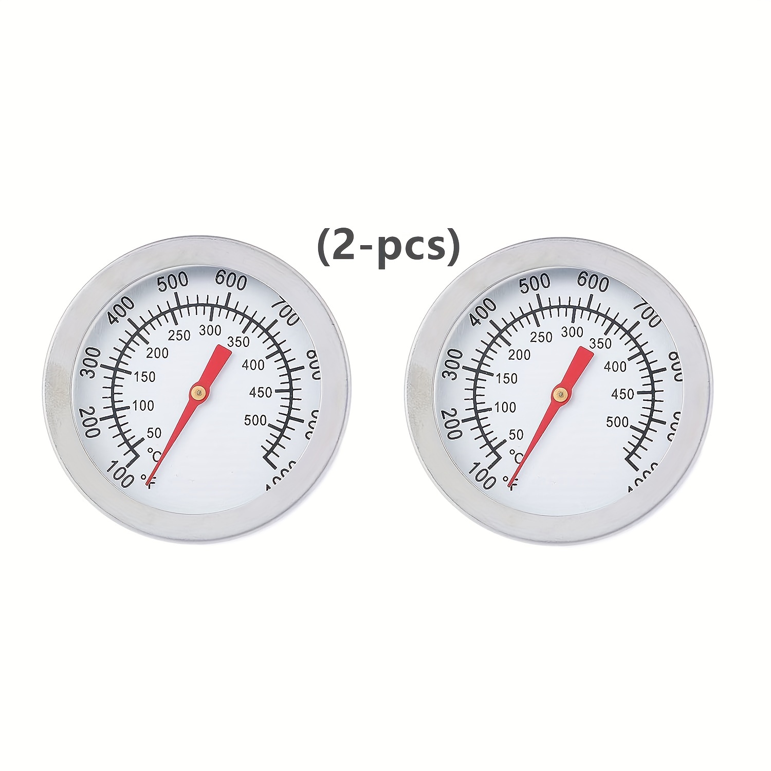 BBQ Thermometer Temperature Gauge, 2Inch Stainless Steel Barbecue Charcoal Grill Smoker Temp Gauge Pit, Fahrenheit and Heat Indicator for Cooking