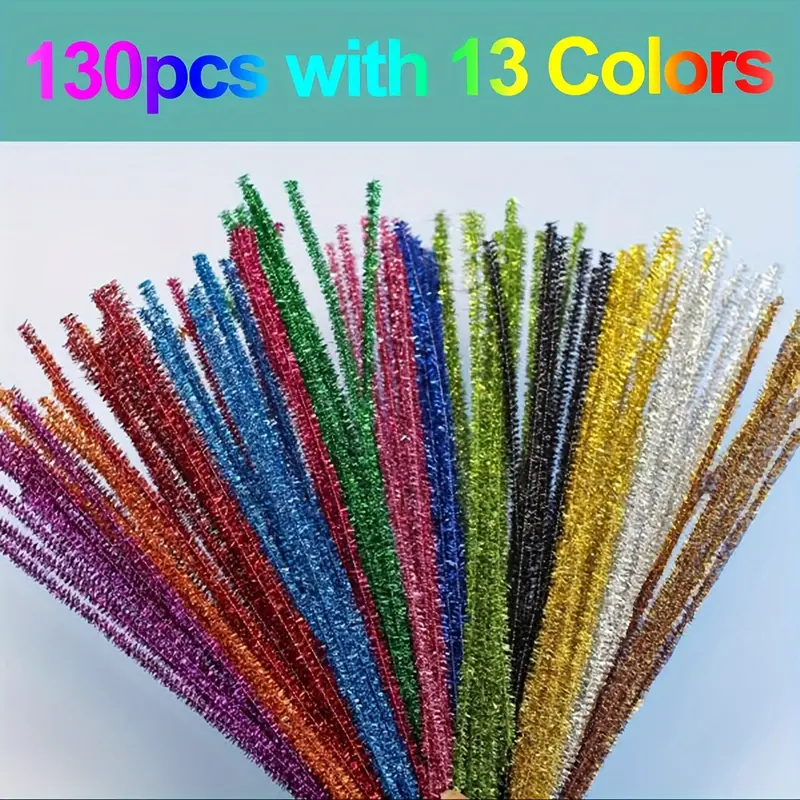 130pcs Pastel Fuzzy Sticks, Value Pack Of Pipe Cleaners In 13 Colors,  Chenille Stems, Bendy Sticks, Great For DIY Creative Arts & Crafts  Projects, Cl