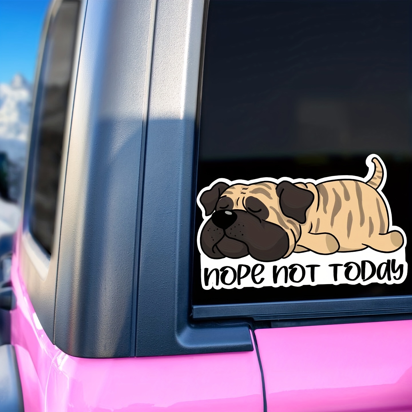 Sticker Autocollant chien à bord voiture decal déco auto vitre animaux  compagnie
