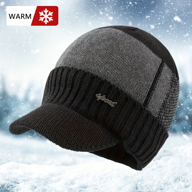 Winter Warm Sunhat Bomber Hats Men Winter Knitted Hat Outdoor