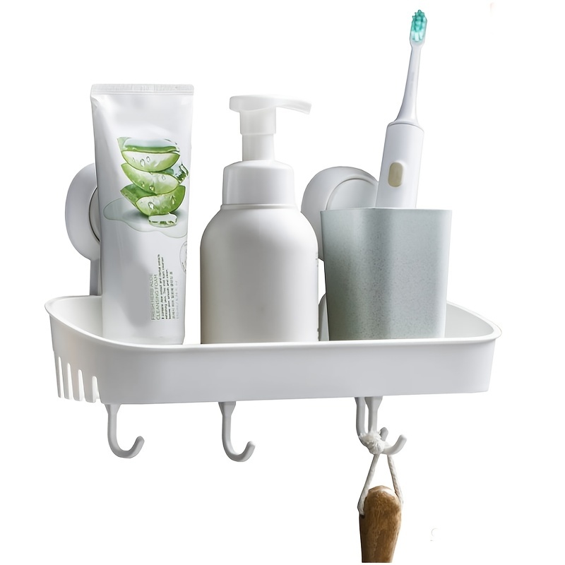TAILI Corner Shower Caddy Suction Cups Heavy Duty, Shower Shelf Shower  Basket Wall Mounted Shower Holder Organizer for Shampoo, Plastic White for