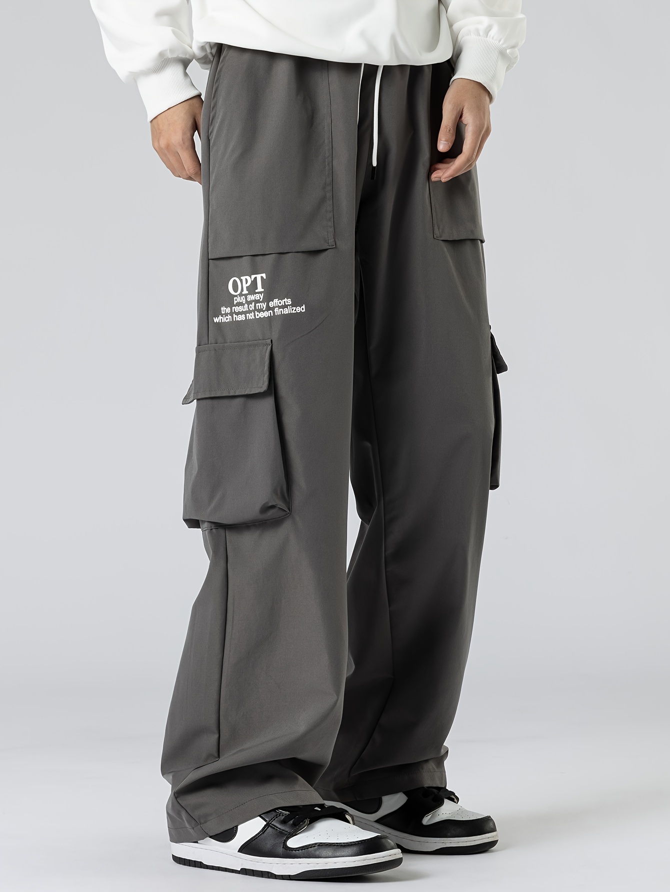 Relaxed Fit Cargo Pants - Gray - Men