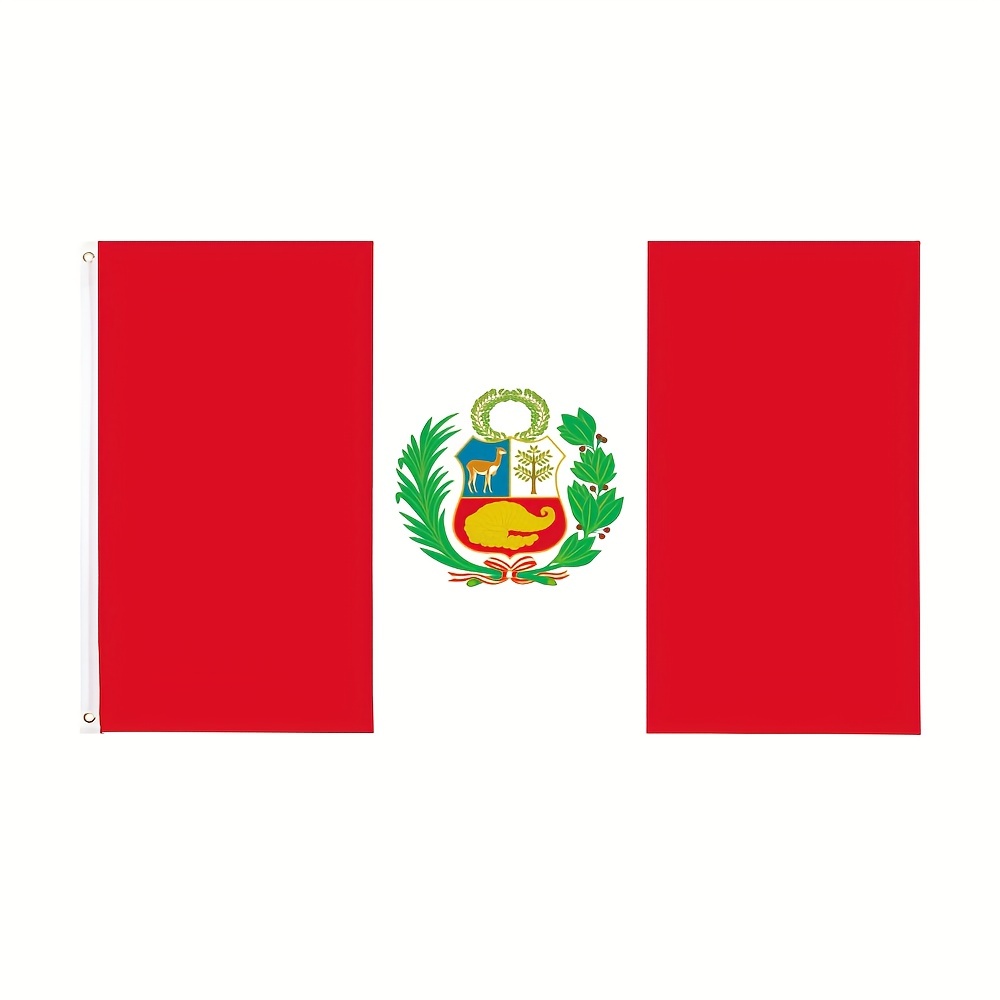 

1pc 90*150cm 3x5fts Peruvian National Flags Peru Flag Banner, Outdoor Holiday Decoration, Yard Decoration, Theme Party Decoration