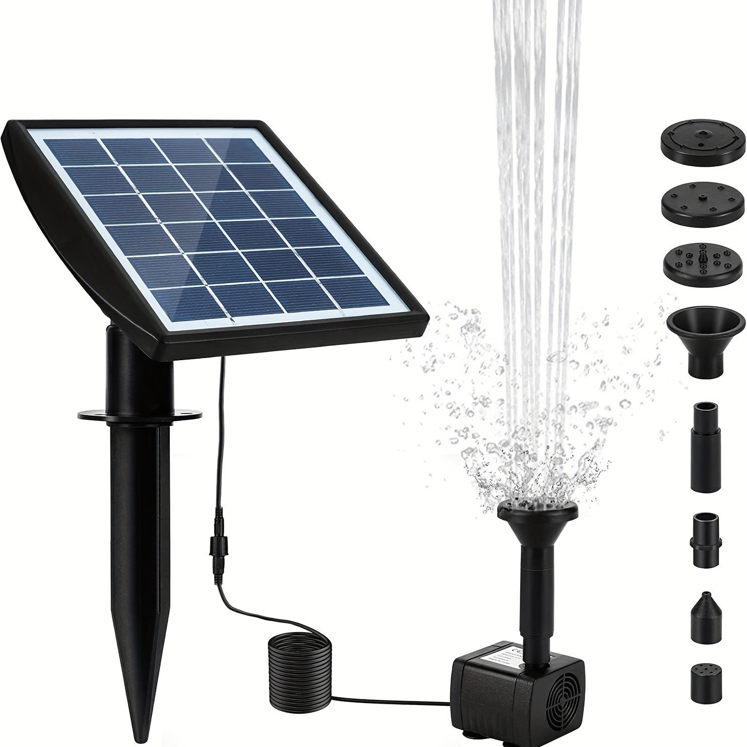 AISITIN Fuente solar de bricolaje, bomba de fuente de energía solar  mejorada 2023 de 5.5 W con batería de 3000 mAh y kit de baño de pájaros de  3