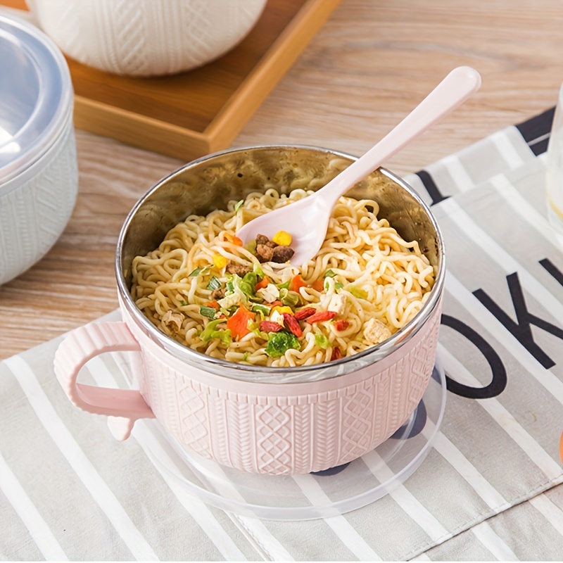 Stainless Steel Instant Noodle Bowl Double-layer Student Canteen