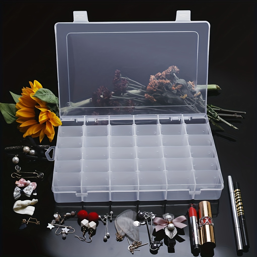 4 Sizes Jewelry Box Organizer Storage Container Plastic Organizer Box with  Adjustable Dividers for Beads Art DIY Crafts