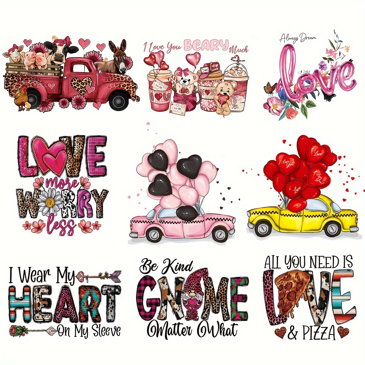 Valentine's Day Iron On Decals, Xo Love Heart Iron On Transfer Patches  Valentine Design Washable Heat Transfer Appliques Thermal Transfer Stickers  for