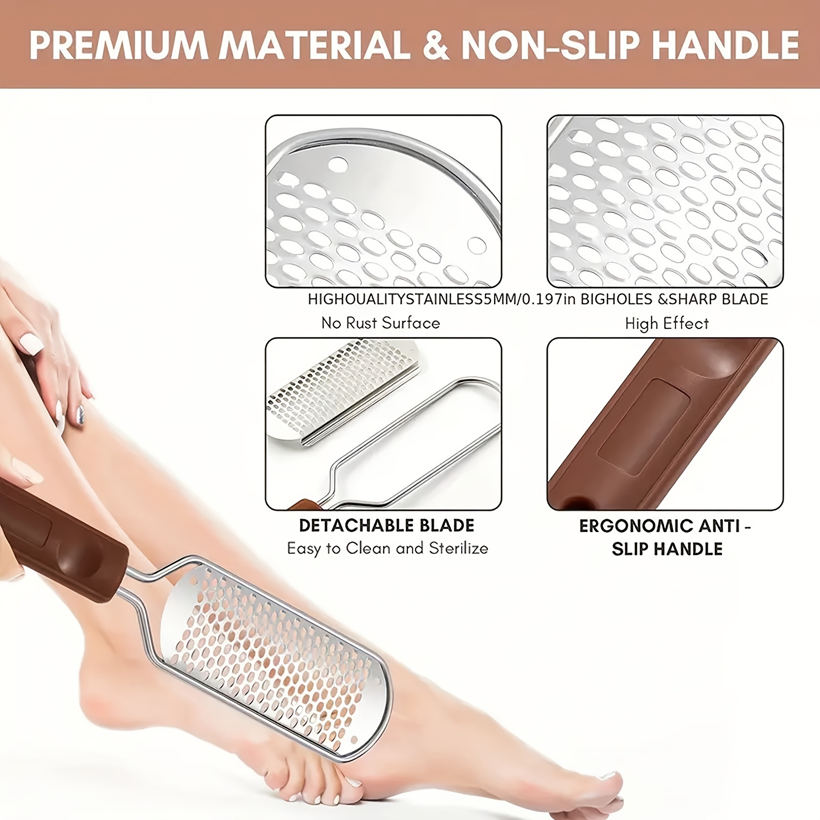 Professional Metal Foot Scrubber For Pedicure And Dead Skin - Temu