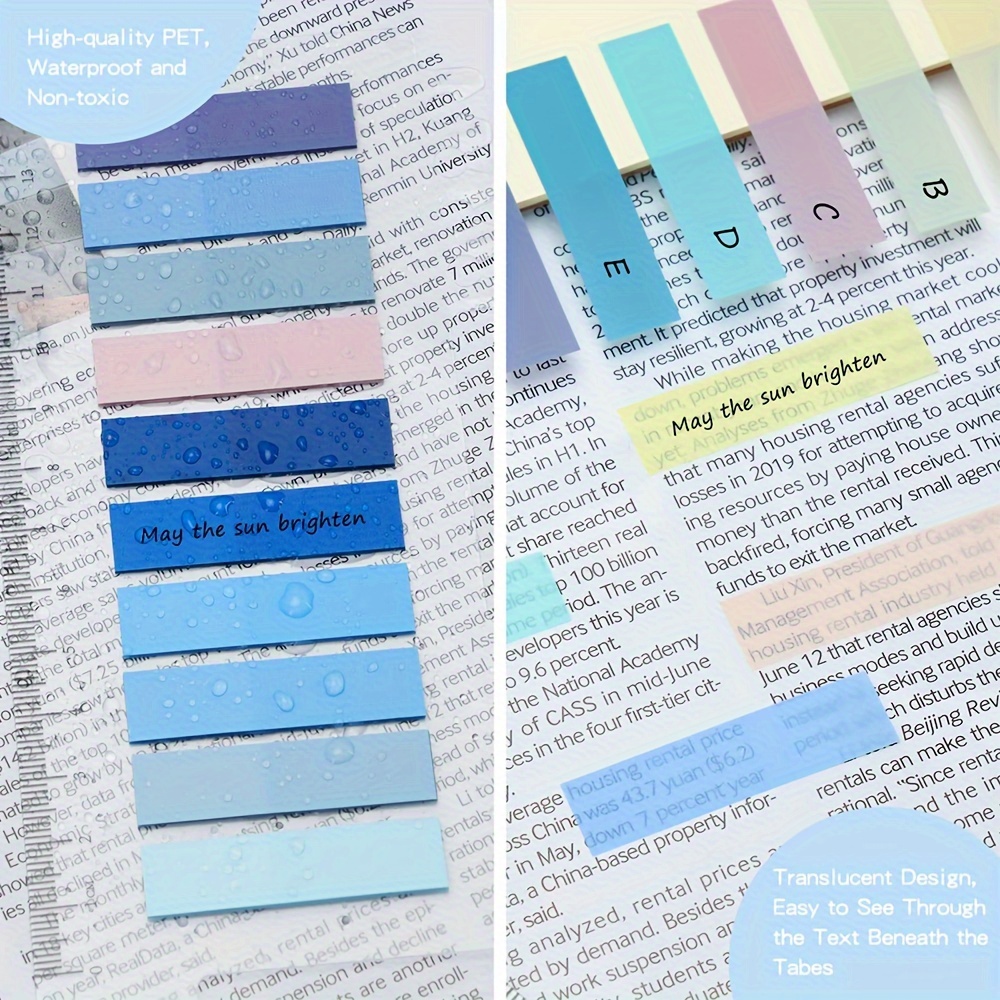  Transparent Pastel Sticky Notes, Clear Sticky Tabs -  Translucent Page Flags Book Markers, Perfect For Reading Annotating, Bible  Journaling School Study Office School Supplies