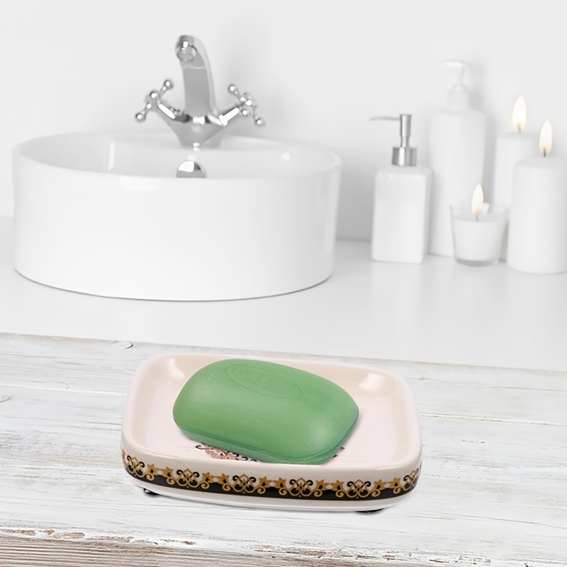 1pc Bathroom Soap Dish With Drainage Hole, Soap Tray