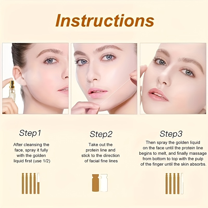 Instant Lift Collagen Protein Thread Set, Face Filler Absorbable Thread  Firming Silk Fibroin Line Carving Face Gifts - Temu