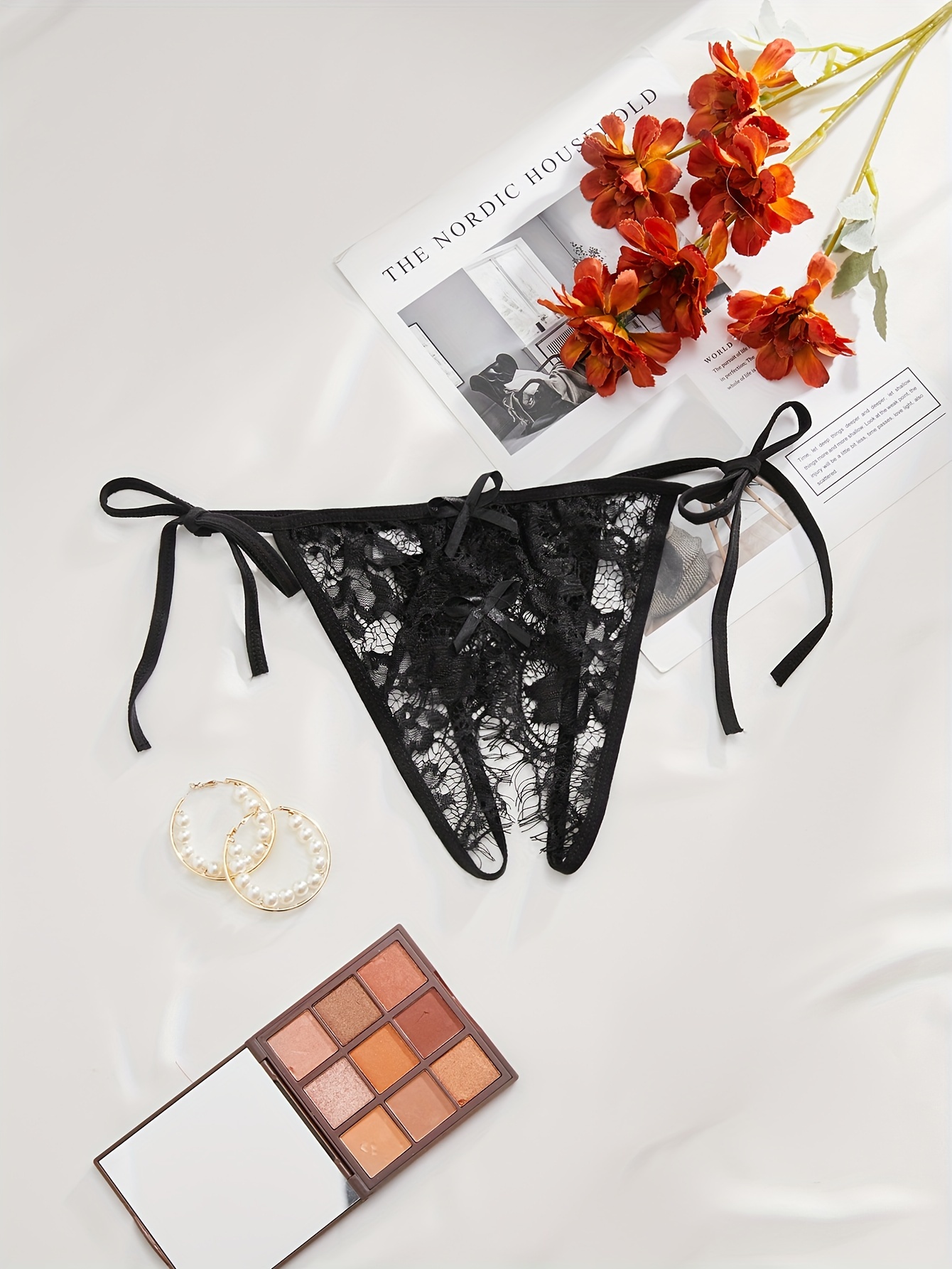 Classic Sexy Floral Lace Crotchless Panty