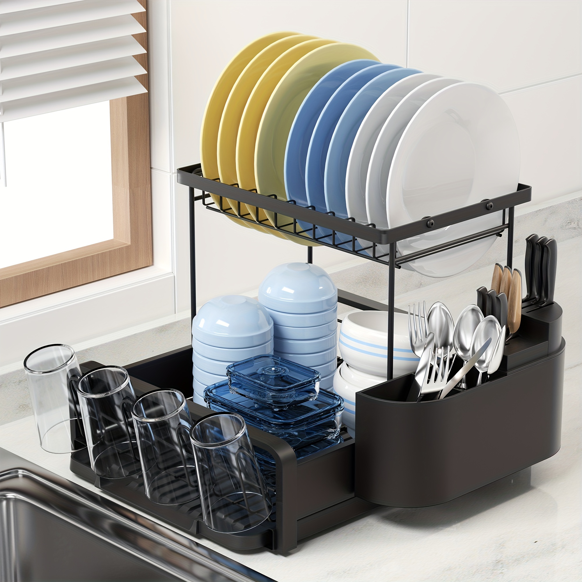 2-layer Metal Dishes Drain Rack, Detachable Cup Drain Storage Rack, Stable  Chopstick Storage Rack For Tableware, Household Space Saving Organizer For  Bathroom, Desktop, Home, Dorm, Kitchen Accessories - Temu